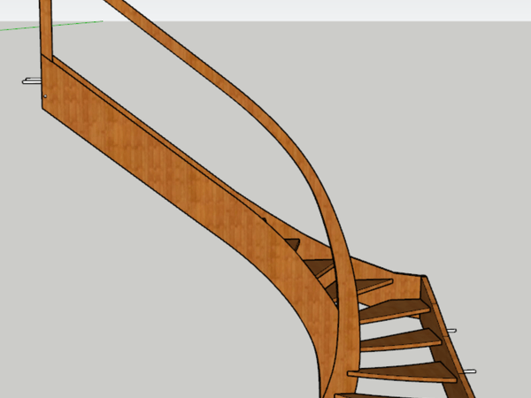 Poteau et main courante d'un seul tenant