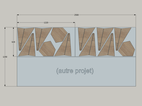 on peut faire 3 tabourets sur une moitié de panneau
