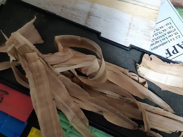 Les copeaux aplatis, prêts à être découpés