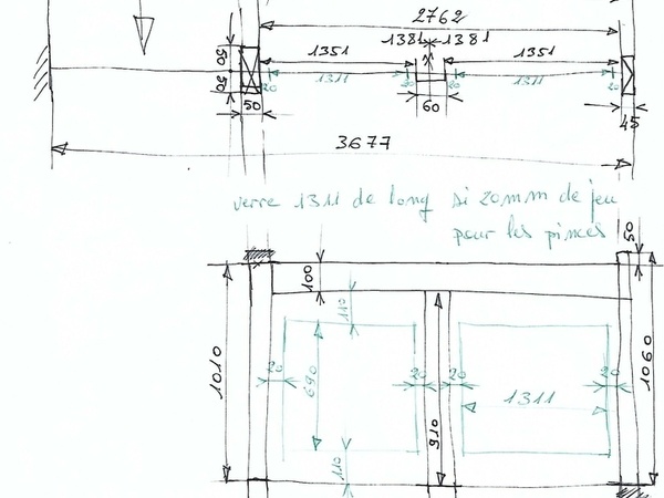 Le potelet intermédiaire est fixé directement dans le plancher