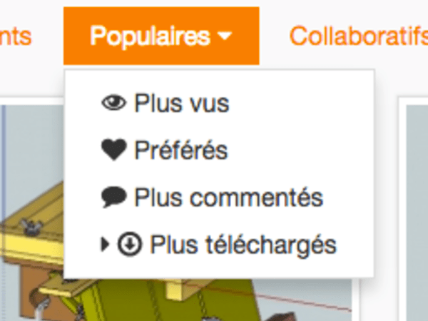 Filtre des plans les plus téléchargés