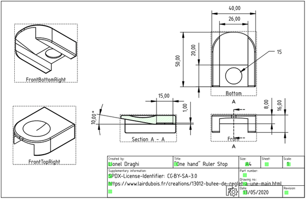 Butée de réglet "One hand"