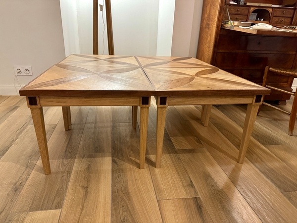 Fabrication de 4 petites tables à partir de carrés de parquet