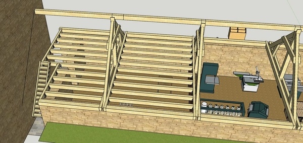 Chantier participatif dans le sud de l'Alsace : construction d'une mezzanine de 60m²