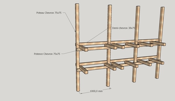 Rack à bois - esquisse
