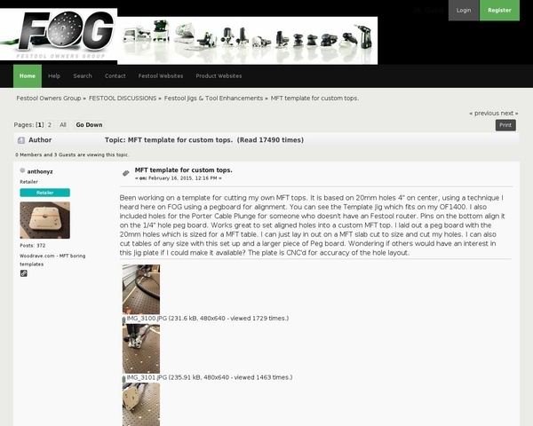 Perçage plaque à la Festool MFT