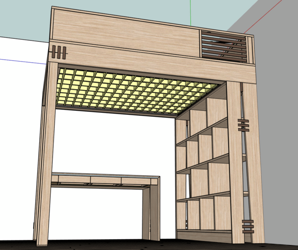 Lit mezzanine + bureau + bibliothèque
