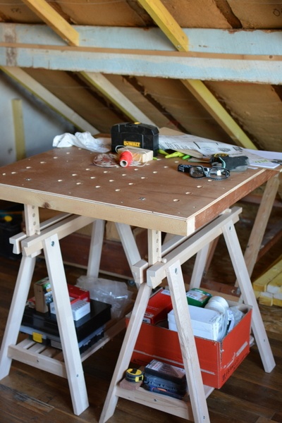 Etabli rudimentaire de chantier