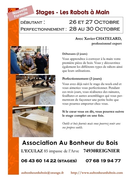 Stage Les rabots à main