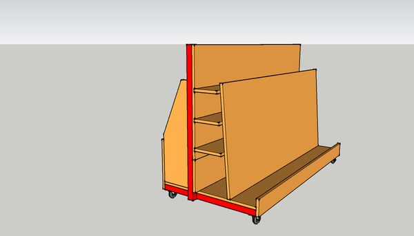 Desserte / Rack à chutes de bois
