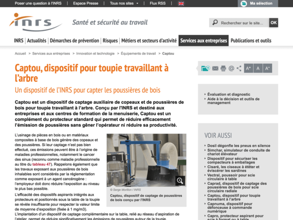 Captou, dispositif de captage des poussières