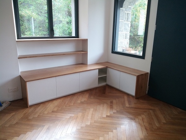 Aménagement entrée - placards et banc