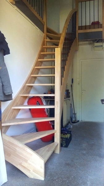 Escalier 2 quarts tournants inversés