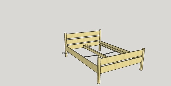 Lit pin laméllé-collé