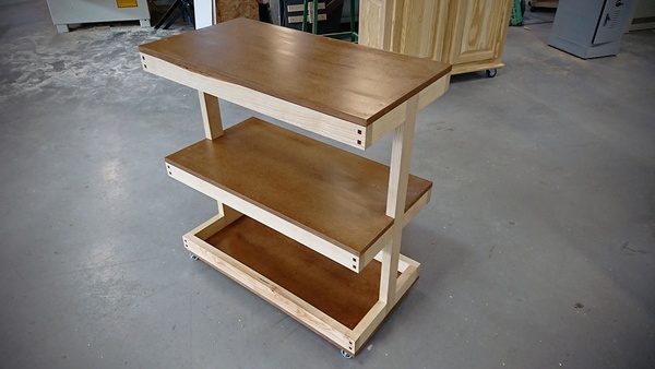 Desserte d'atelier Frêne et MDF