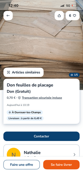 Don de placages sur le boncoin