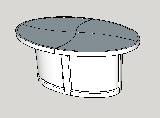 Table basse elliptique