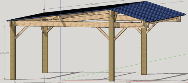 Dessin 3D du carport