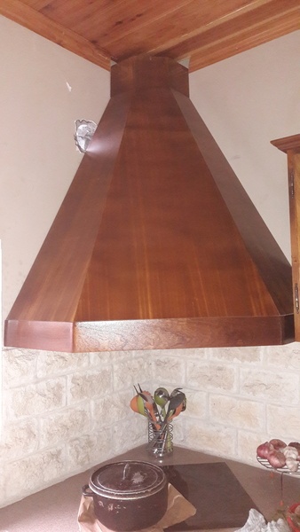 Habillage bois pour hotte aspirante