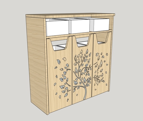 Meuble panier à linge