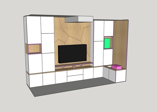 Meuble TV avec grands placards