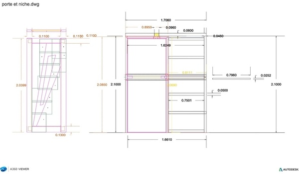 Porte à galandage en chêne