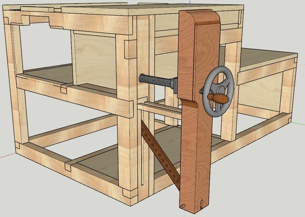 Une presse Frontale pour mon établi multi-outil (soit la 7e roue du carrosse)
