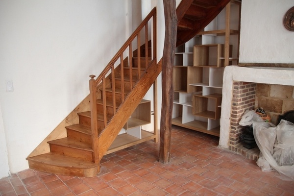 Restauration escalier + bibliothèque