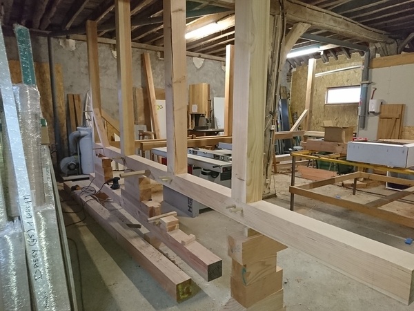 Charpente de salon d'hiver en douglas