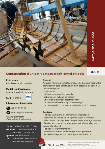 Construction d’un petit bateau traditionnel en bois