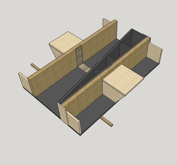 Traineau de scie à format pour queues d'arondes et queues droite
