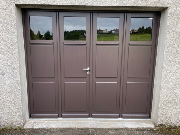 Porte de garage en chataignier