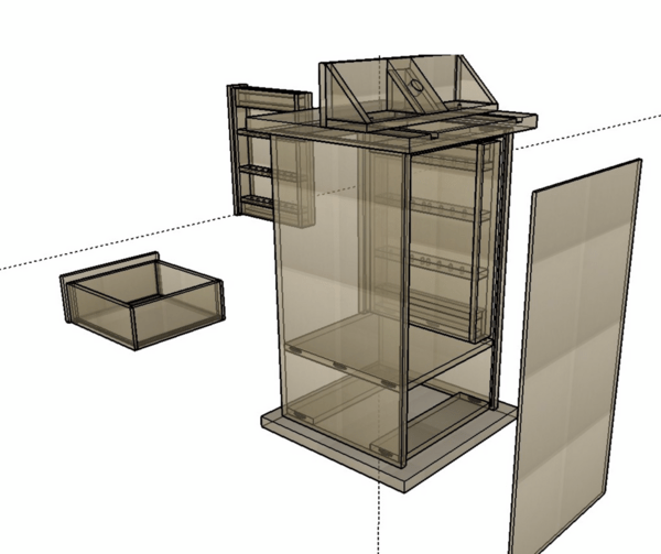 Meuble défonceuse sous table