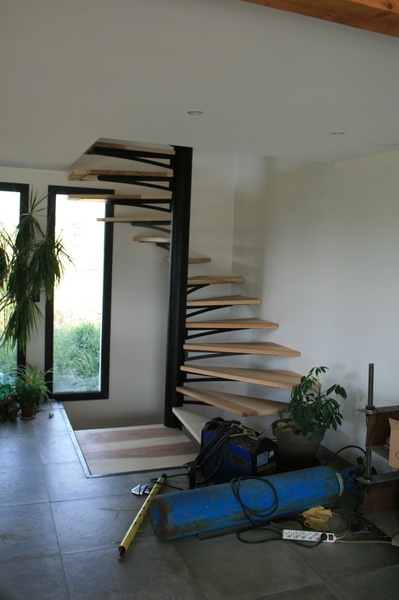 Marche d'escalier bois métal