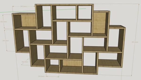 Etagère déstructurée en chêne