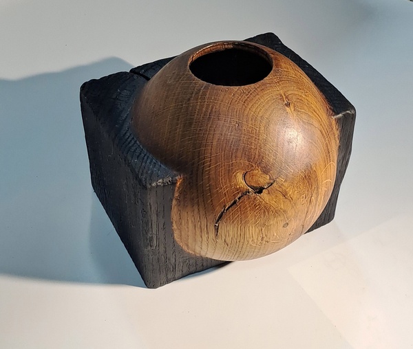 Sphère qui émerge d'un cube, challenge de tournage