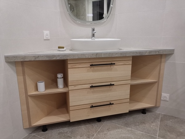 Meuble sous vasque CP bouleau et frêne