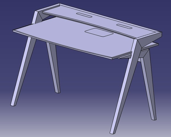 Plan bureau en cerisier de Cama