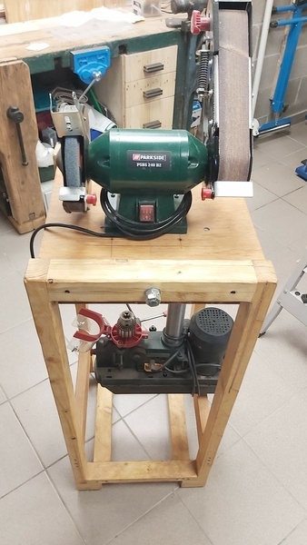 Support mobile double : perceuse et meule