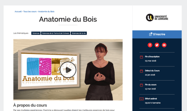 Cours sur l'anatomie du bois