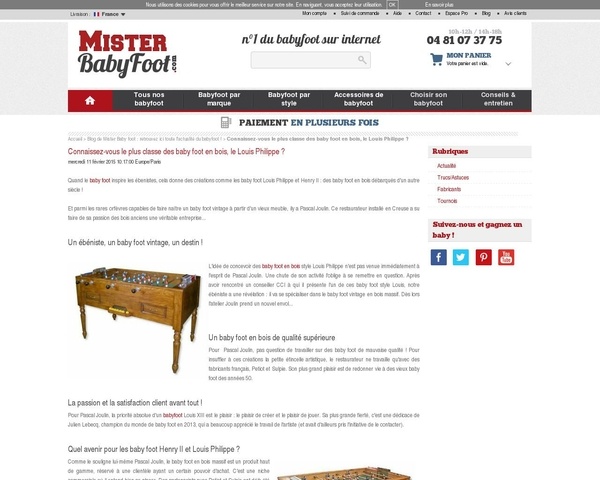 Un ébéniste et un babyfoot