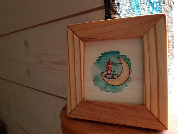 Petit cadre avec transfert sur bois