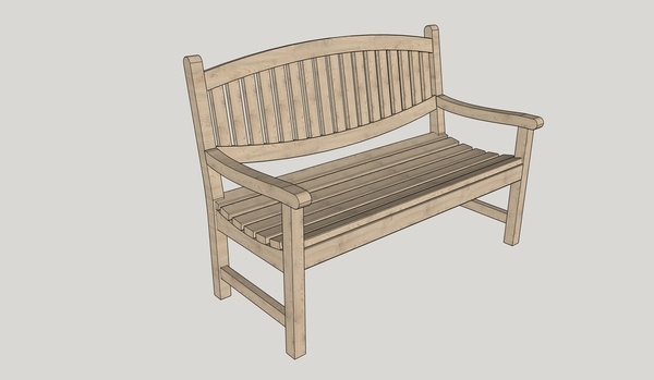 Banc en châtaignier