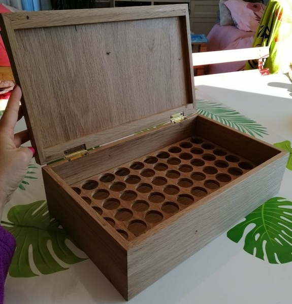 Boite en chêne pour huiles essentielles