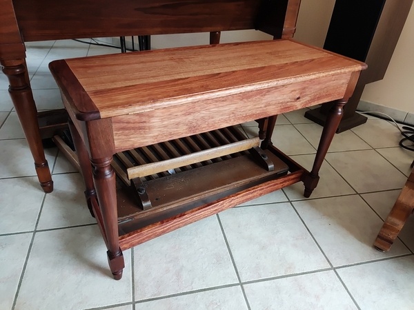 Banc d'orgue Hammond en acajou