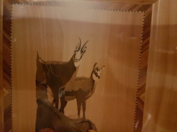 Marqueterie de 2 chamois