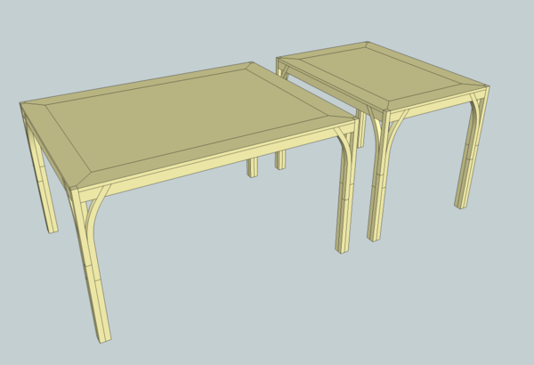 Les deux tables en version "haute"