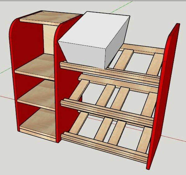 Bibliothèque + porte caisses de rangement pour mon fils