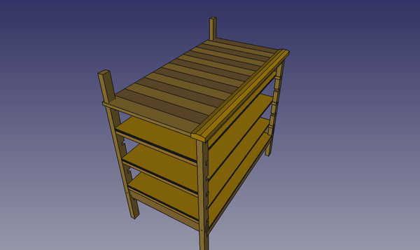 Plan pour un meuble avec tablettes.
