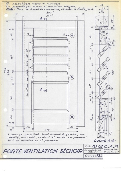 Troisième année menuiserie